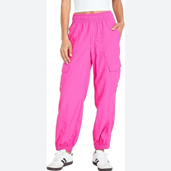 ⭐️High-Waisted Ankle-Zip Cargo Parachute Active Gym Workout Trendy Pants Joggers - Picture 1 of 4